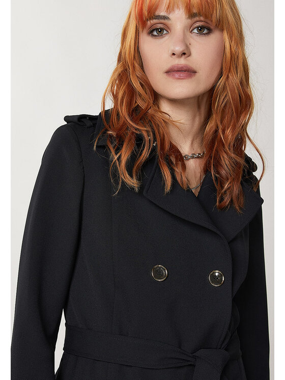 Patrizia Pepe Patrizia Pepe Μπουφάν αδιάβροχο CO0188 Μαύρο Regular Fit
