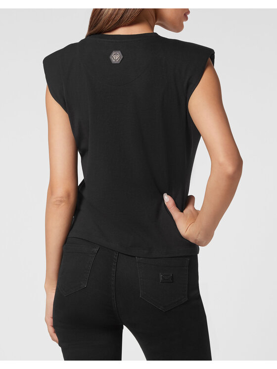 PHILIPP PLEIN PHILIPP PLEIN Tank top 1693 Czarny Skin Tight Fit