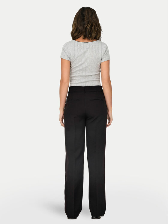 ONLY ONLY Kalhoty z materiálu Kayle 15324532 Černá Straight Fit