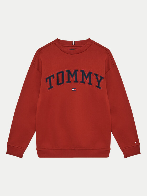 Gyerek Pulóver Tommy Hilfiger, Méret: 8Y, Piros, Varsity KB0KB09119