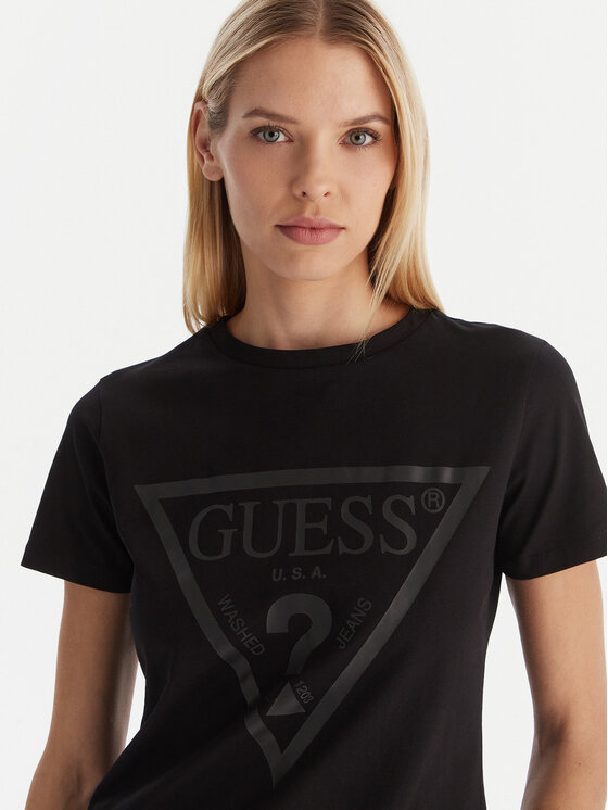 Guess Guess Футболка V2YI07 K8HM0 Чорний Regular Fit