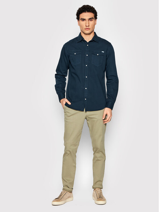 Jack&Jones Jack&Jones Košulja Sheridan 12138115 Tamnoplava Slim Fit