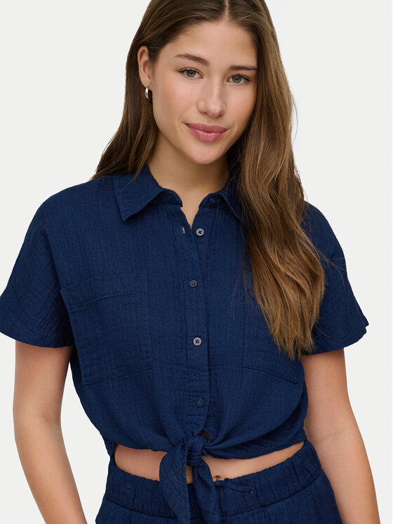 ONLY ONLY Košeľa Leoni 15367290 Tmavomodrá Regular Fit