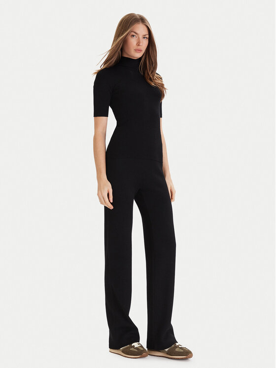 Vero Moda Vero Moda Megztos kelnės Gold Art 10332174 Juoda Loose Fit