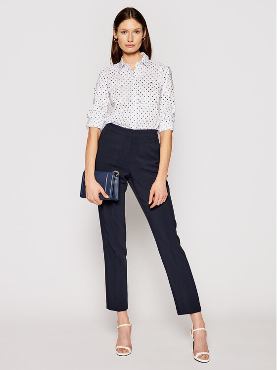 Tommy Hilfiger Marškiniai WW0WW30307 Balta Slim Fit • Modivo.lt