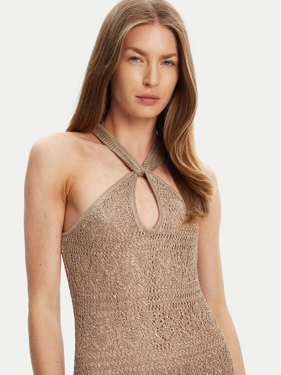 Guess Guess Vestito di maglia W5YK48 Z37G0 Beige Slim Fit