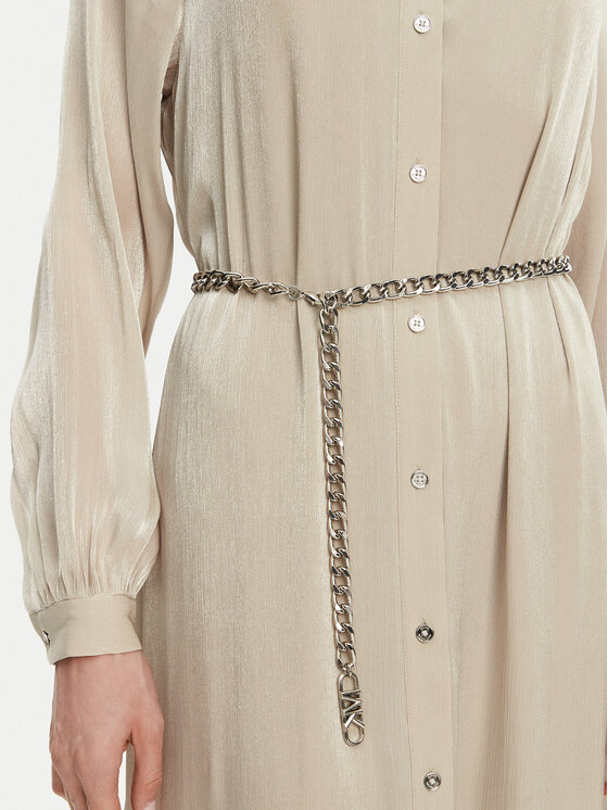 MICHAEL Michael Kors MICHAEL Michael Kors Рокля тип риза MS482CM8BB Бежов Regular Fit