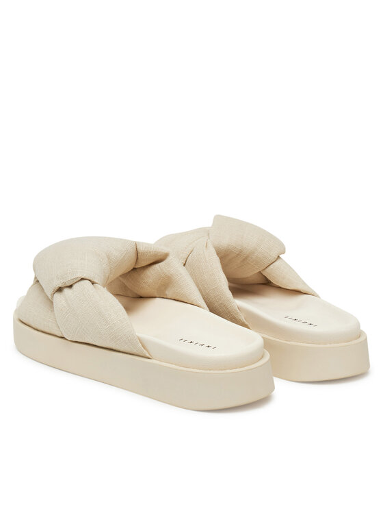 Inuikii Inuikii Šľapky Oversized Linken Knot-147 1028 Écru