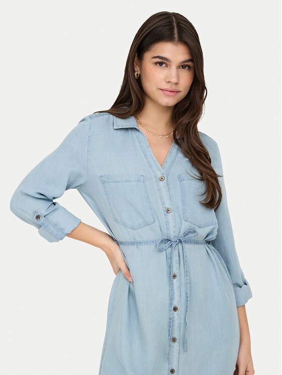 ONLY ONLY Košilové šaty Charis 15337931 Modrá Regular Fit