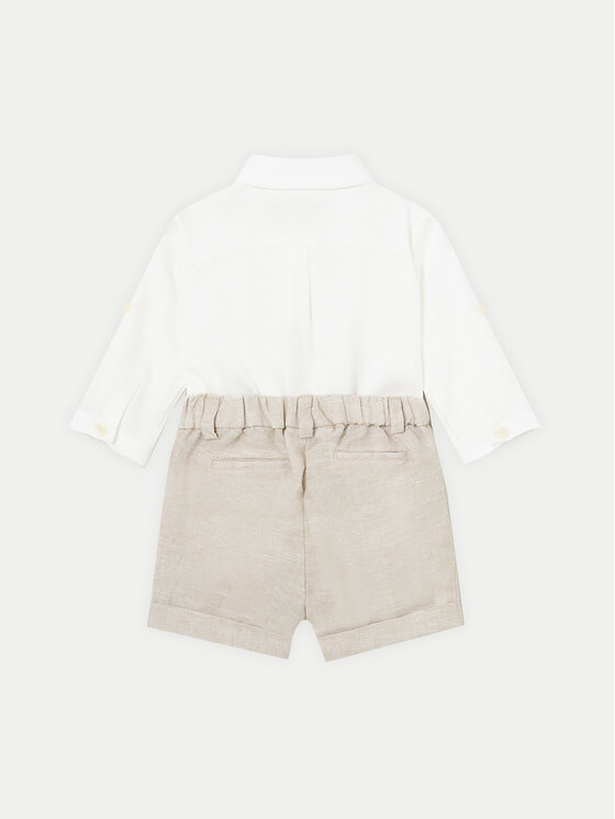 Mayoral Mayoral Set Hemd und Stoffshorts 01220 Beige Regular Fit