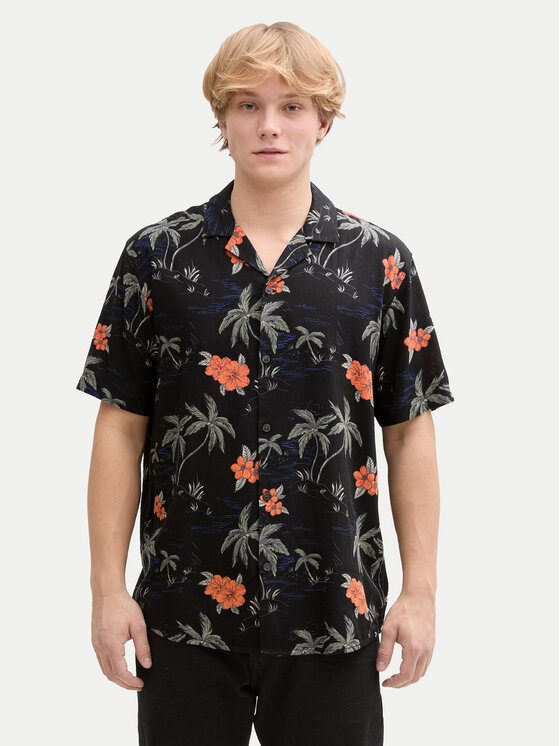 Tom Tailor Denim Tom Tailor Denim Cămașă 1045191 Negru Relaxed Fit