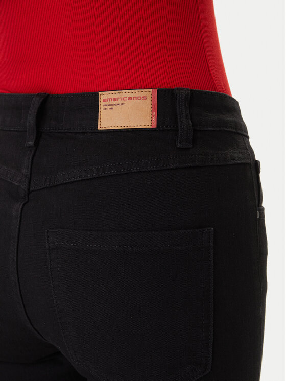 Americanos Americanos Jeansy Dakota W126-AMLTR-1005-48D Černá Skinny Fit