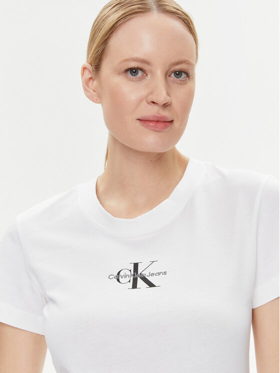 Calvin Klein Jeans Calvin Klein Jeans T-shirt Monologo J20J222564 Bijela Slim Fit