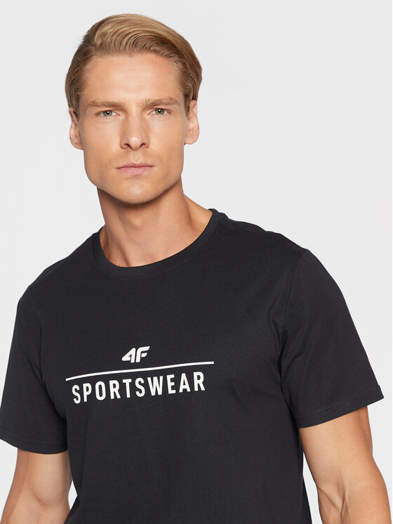 4F 4F T-Shirt H4Z22-TSM354 Granatowy Regular Fit