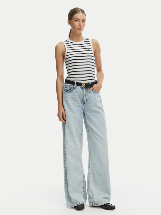 Tommy Hilfiger Tommy Hilfiger Τοπ WW0WW47806 Εκρού Slim Fit