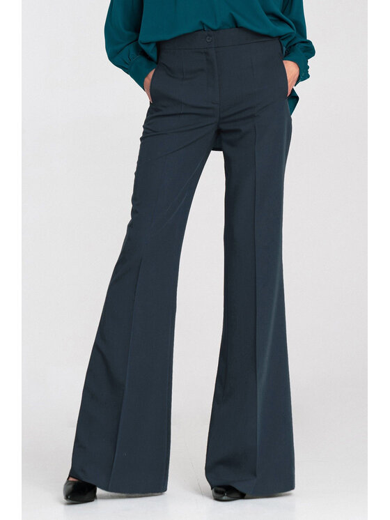 NIFE NIFE Dámské kalhoty SD118 Tmavomodrá Cropp Flare Fit