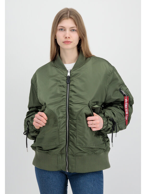 Alpha Industries Alpha Industries Kurtka bomber CWU MA-1 Bomber Jacket Women Zielony Oversize