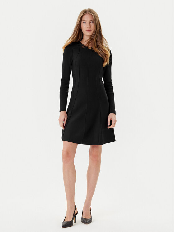 TWINSET TWINSET Kootud kleit 252TP3640 Must Slim Fit