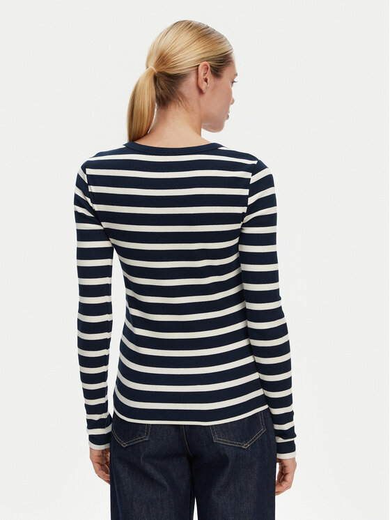 Tommy Hilfiger Tommy Hilfiger Bluzka Henley WW0WW43905 Granatowy Slim Fit