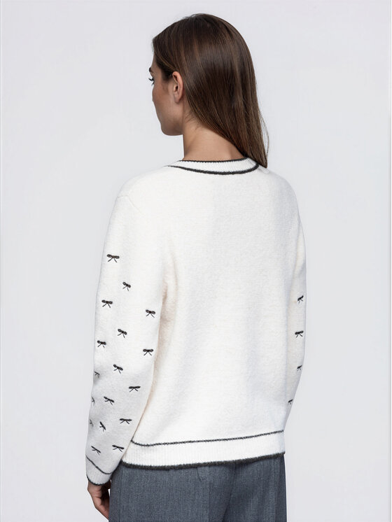 Ombre Ombre Kardigan OW-SW-E0032 Beżowy Regular Fit