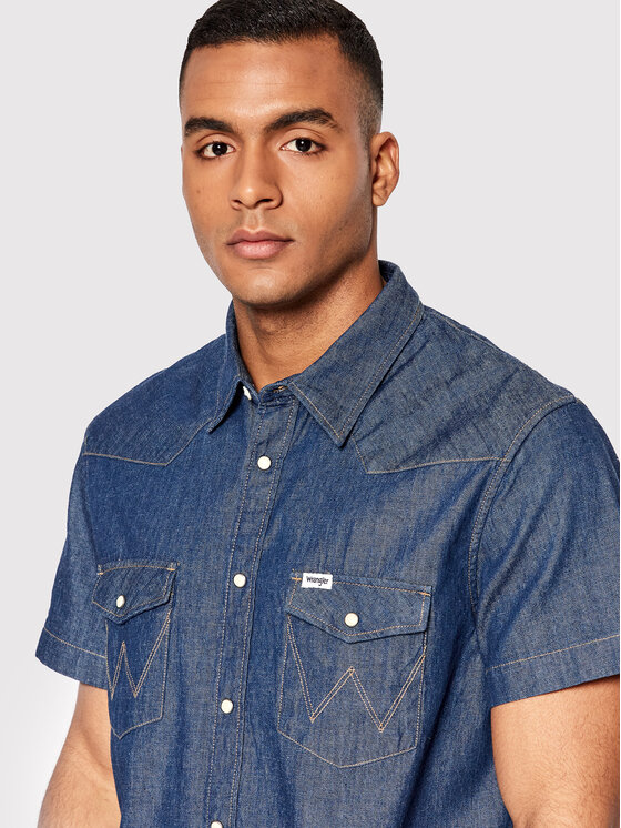 Wrangler Wrangler camicia di jeans Western W5J05K 112146126 Blu scuro Regular Fit