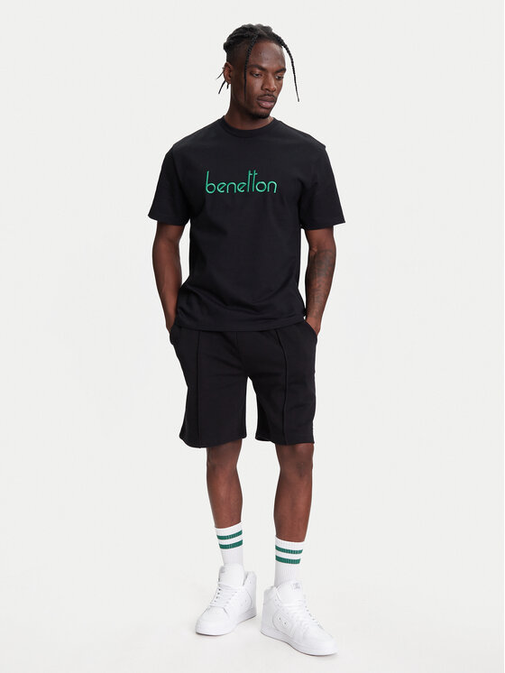 United Colors Of Benetton United Colors Of Benetton Marškinėliai 3MI6U109O Juoda Oversize