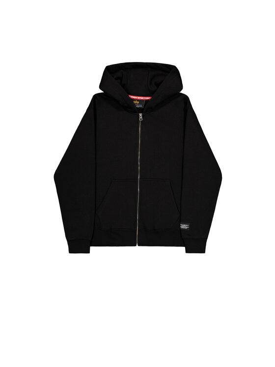 Alpha Industries Alpha Industries Bluza Label Zip Backprint Hoodie Czarny Regular Fit