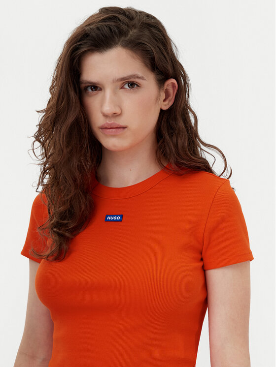 HUGO HUGO T-shirt Baby 50510749 Narančasta Slim Fit