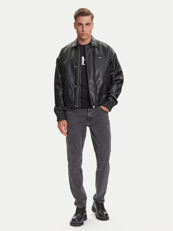 Karl Lagerfeld Jeans Karl Lagerfeld Jeans Kurtka z imitacji skóry A3M15035 Czarny Regular Fit