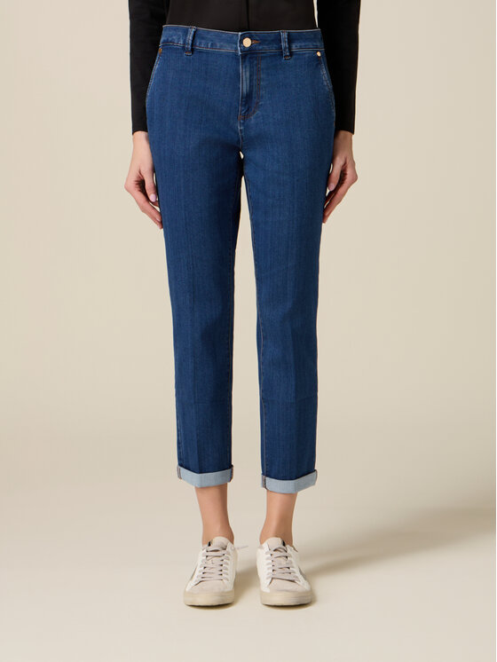 Oltre Oltre Jeansy P576R109133N024 Niebieski Boxy Fit