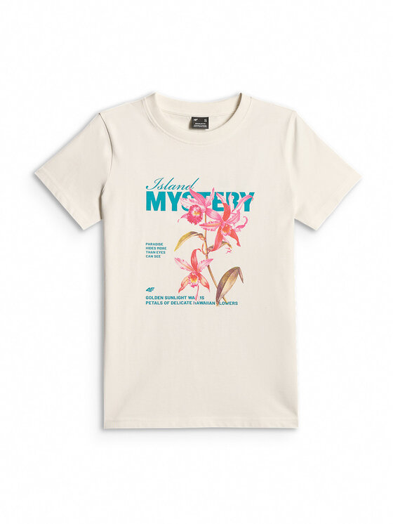 4F 4F T-Shirt TROPIC ORCHID Biały Regular Fit