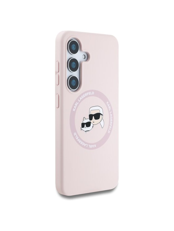 KARL LAGERFELD KARL LAGERFELD Etui na telefon Silicone Double Heads And Circle MagSafe Różowy