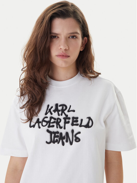 Karl Lagerfeld Jeans Karl Lagerfeld Jeans Rochie de zi B1W13043 Alb Regular Fit