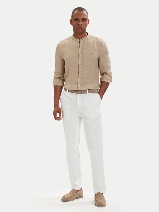 Tommy Hilfiger Tommy Hilfiger Srajca MW0MW39271 Temno bež Slim Fit