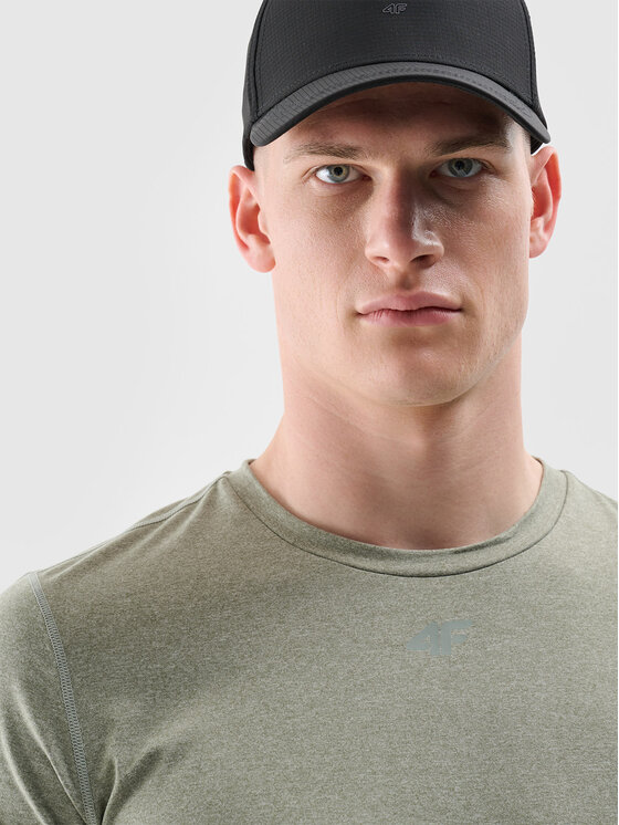 4F 4F Koszulka techniczna BASIC+ Khaki Regular Fit