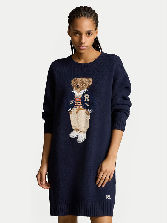 Polo Ralph Lauren Polo Ralph Lauren Pletena obleka 211941576001 Mornarsko modra Relaxed Fit