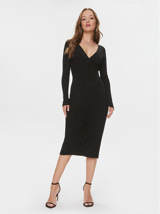 Guess Guess Trikotažinė suknelė Celia W4RK60 Z34O0 Juoda Slim Fit