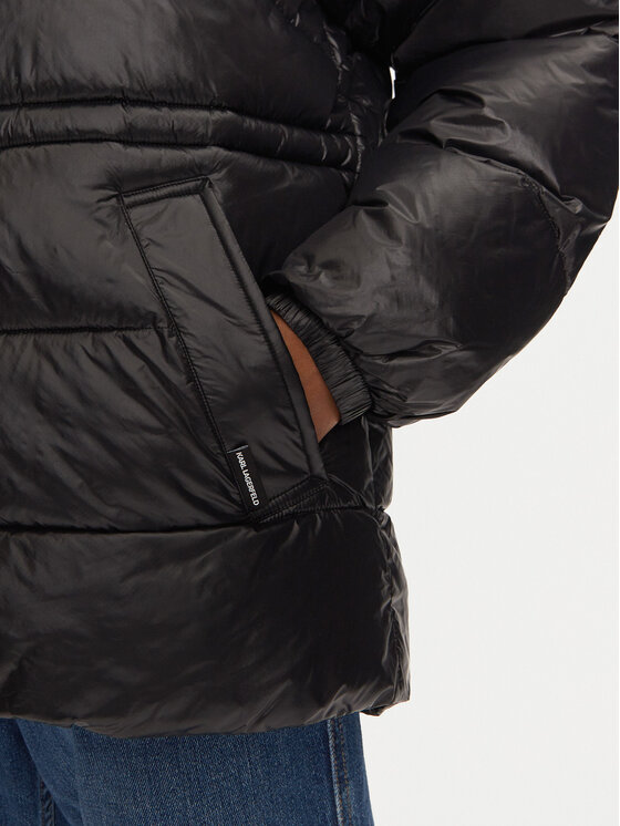 KARL LAGERFELD KARL LAGERFELD Vatovaná bunda 246W1510 Černá Regular Fit