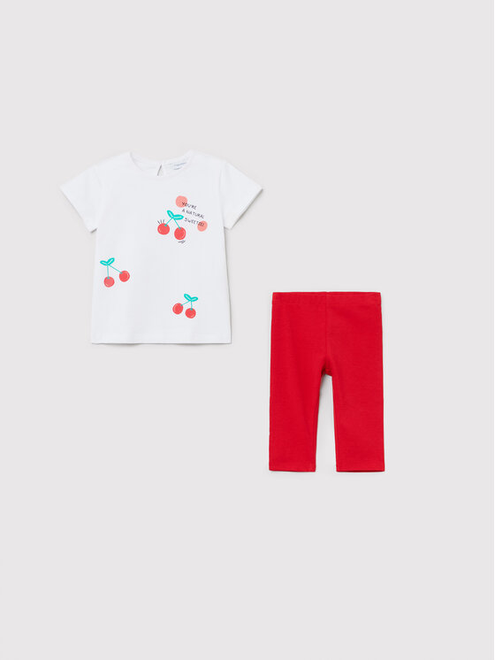 OVS Completo T-shirt e leggings 1516121 Bianco Regular Fit, taglia : 9_12M