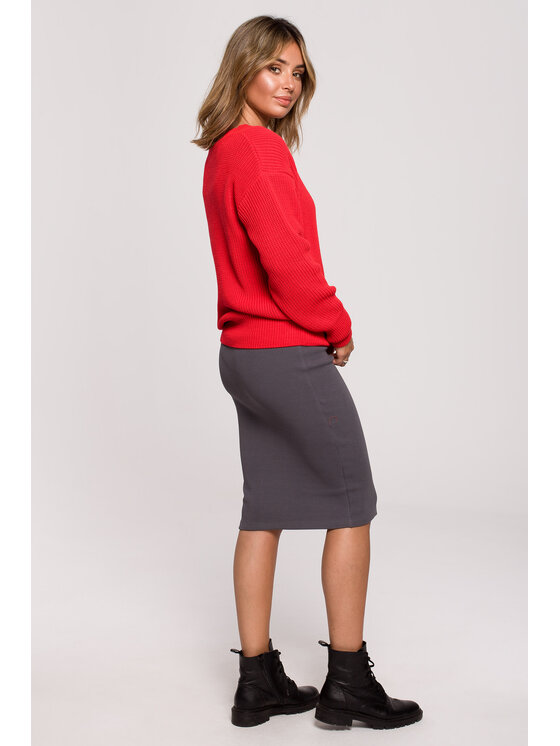 BeWear BeWear Sveter BK075 Červená Comfortable Fit