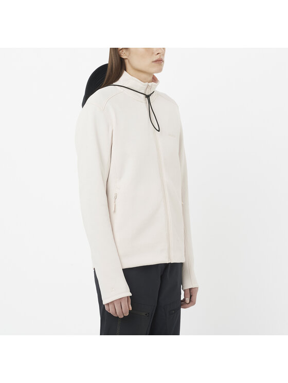Salomon Salomon Bluza techniczna OUTLINE WARM FLEECE FZ W Biały Regular Fit
