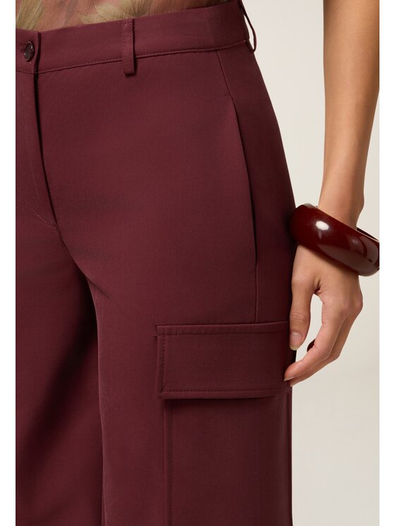 Oltre Oltre Pantaloni di tessuto P01BR009227N022 Bordeaux Over Fit