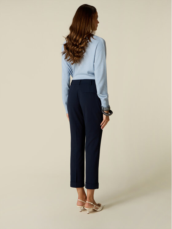 Oltre Oltre Pantaloni di tessuto P079R209294N034 Blu Regular Fit