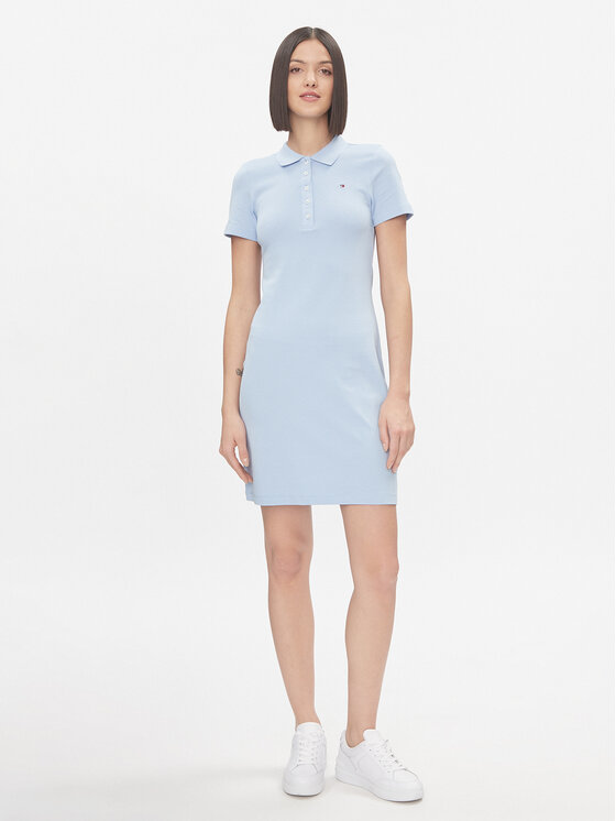 Tommy Hilfiger Tommy Hilfiger Ежедневна рокля 1985 WW0WW37853 Светлосиньо Slim Fit
