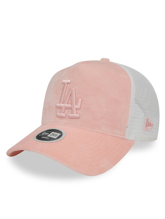 Czapka z daszkiem New Era, Różowa, Wmns Velour Trucker La Dodgers 60435011