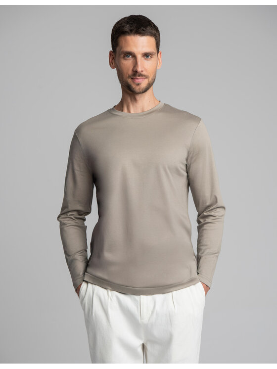 Borgio Borgio Longsleeve Milazzo Szary Slim Fit