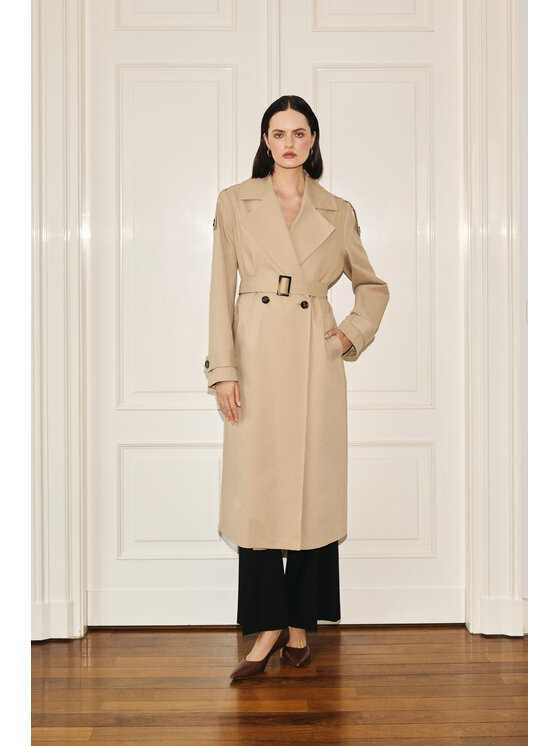 Entelier Entelier Trencz miejski Beżowy Modern Relaxed Fit