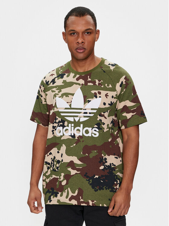 adidas T-krekls Camo IS0215 Zaļš Regular Fit