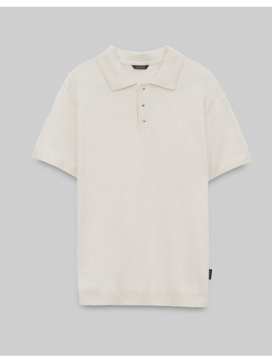 Borgio Borgio Polo colliano Biały Classic Fit