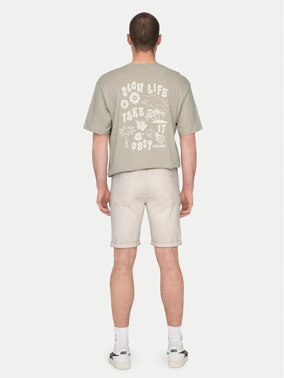 Only & Sons Only & Sons Džínové šortky Ply 22029296 Écru Regular Fit